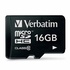 Papírenské zboží - Verbatim Micro Secure Digital Card, 16 GB, micro SDHC, 44010, UHS-I U1 (10. osztály), ada nélkül