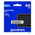 Papírenské zboží - Goodram USB flash meghajtó, USB 2.0, 64 GB, UUN2, UUN2, ezüst, UUN2-0640S0R11