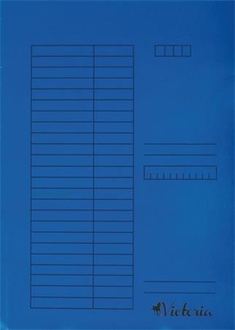 Papírenské zboží - Desky s chlopněmi, modré, karton, A4, VICTORIA [5 ks]