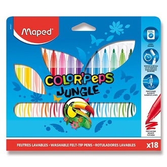 Papírenské zboží - Dětské fixy Maped Color'Peps Jungle - 18 barev