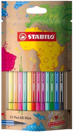 Papírenské zboží - Fixy "Pen 68  mini my design" 12 různých barev, 1 mm, STABILO