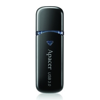 Papírenské zboží - Apacer USB flash disk, USB 3.0 (3.2 Gen 1), 64GB, AH355, černý, AP64GAH355B-1, USB A, s k