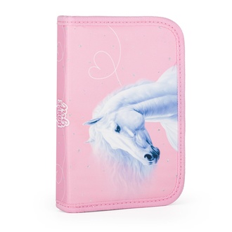 Papírenské zboží - Penál 1 p. 2 chlopně, prázdný kůň romantic