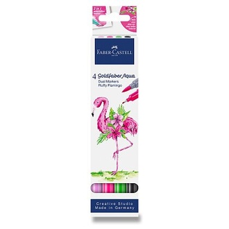 Papírenské zboží - Popisovač Faber-Castell Goldfaber Aqua Dual Marker Fluffy Flamingo [4 ks]
