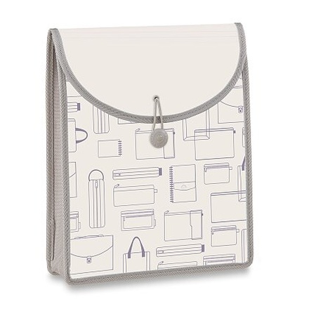 Papírenské zboží - Aktovka Foldermate Vintage, A4, vrchní plnění - šedá