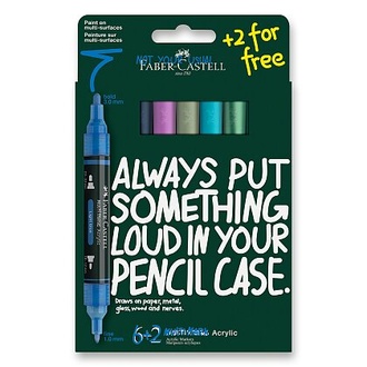 Papírenské zboží - Akrylový popisovač Faber-Castell Multimark Frost [6+2 ks]