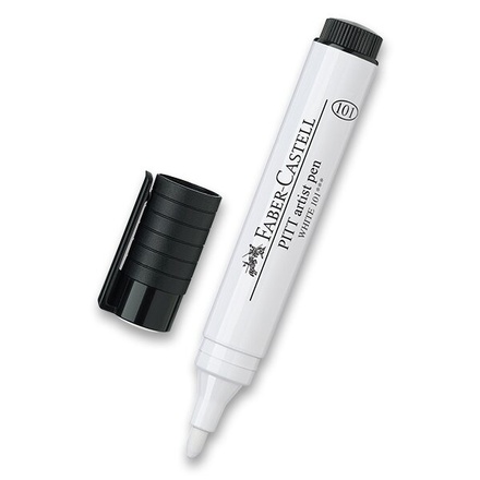 Papírenské zboží - Popisovač Faber-Castell Pitt Artist Pen Bullet Nib - bílý