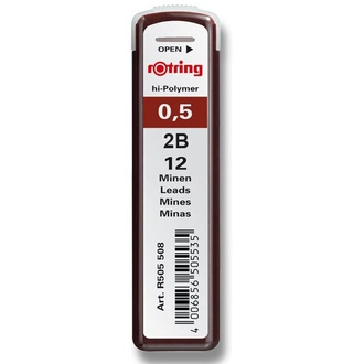 Papírenské zboží - Tuhy Rotring 0,5 mm, 2B