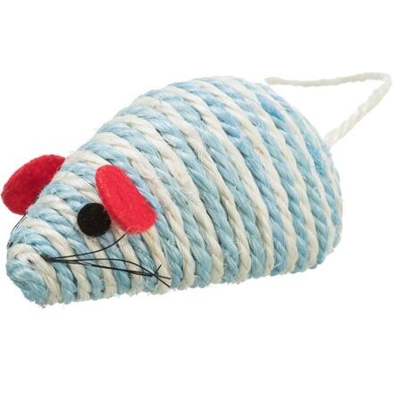 Papírenské zboží - Myš se štěrchacími kuličkami uvnitř, sisal 10 cm 