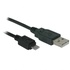 Papírenské zboží - USB kábel (2.0), USB A M- USB micro M, 0,6 m, fekete