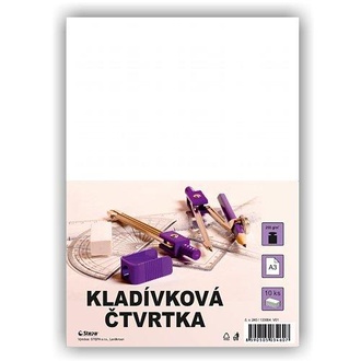 Papírenské zboží - Kladívková čtvrtka A3/10/250g - bílá