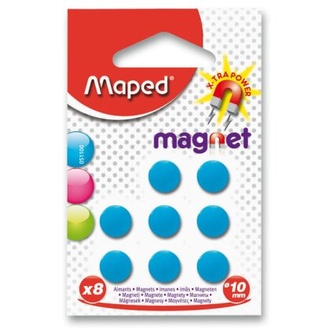 Papírenské zboží - Kulaté magnety Maped - průměr 10 mm - 8 ks, mix barev