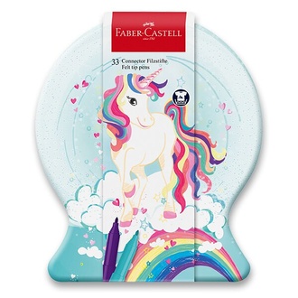 Papírenské zboží - Dětské Fixy Faber-Castell 155544 Connector Unicorn sněhová koule, 33 ks