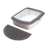 Papírenské zboží - Félkör alakú PVC szőnyeg szürke WC-hez 59 x 35 cm