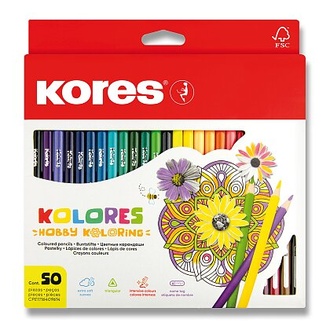 Papírenské zboží - Pastelky Kores Kolores Mandalas 50 barev