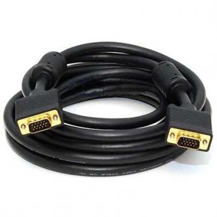 Papírenské zboží - Kabel VGA (D-sub) M- VGA (D-sub) M, 5m, zlacené konektory, stíněný, černá