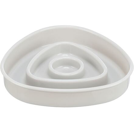 Papírenské zboží - Miska k pomalému krmení, design triangl, 0,35l/15 ×15 cm, plast/TPR, šedá 