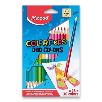 Papírenské zboží - Pastelky Maped Color'Peps Duo - oboustranné pastelky, 36 barev