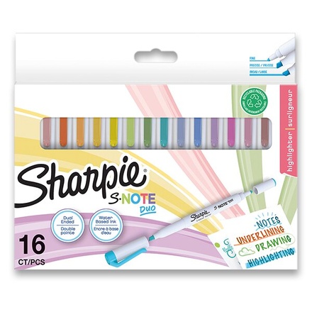 Papírenské zboží - Popisovač Sharpie S-Note Duo souprava, 16 barev