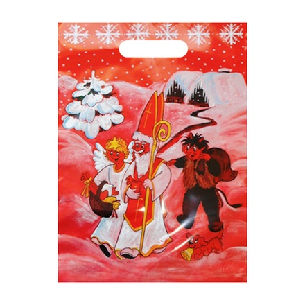 Papírenské zboží - Taška PE s výsekem - Mikuláš, čert a anděl 275x360 mm