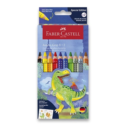 Papírenské zboží - Pastelky Faber-Castell Colour Grip Jumbo Dinosaurus 10 barev