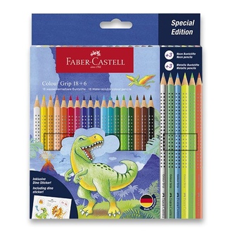 Papírenské zboží - Pastelky Faber-Castell Colour Grip Dinosaurus souprava, 24 ks