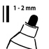 Papírenské zboží - Kréta jelölő, fekete, 1 - 2 mm, kúpos hegyű, folyadék, SIGEL