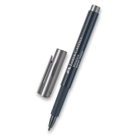 Papírenské zboží - Popisovač Faber-Castell Metallics tmavě stříbrná