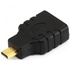 Papírenské zboží - Audio/video csökkentés, HDMI (mikro) M-HDMI F, 0, fekete, logó, aranyozott csatlakozók