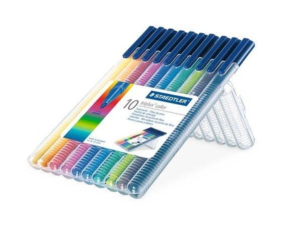 Papírenské zboží - Fixy "Triplus color 323", 10 barev, sada, 1 mm, STAEDTLER