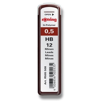 Papírenské zboží - Tuhy Rotring 0,5 mm, HB