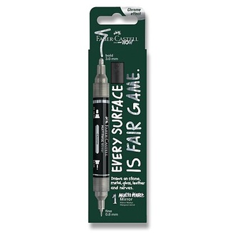 Papírenské zboží - Popisovač Faber-Castell Multimark Mirror - 551, chrome, blistr