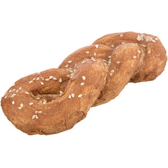 Papírenské zboží - Denta Fun Chicken Bread, žvýkací pletýnka z buvolí kůže s masem, 15cm/75 g 