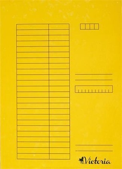 Papírenské zboží - Desky s chlopněmi, žluté, karton, A4, VICTORIA [5 ks]
