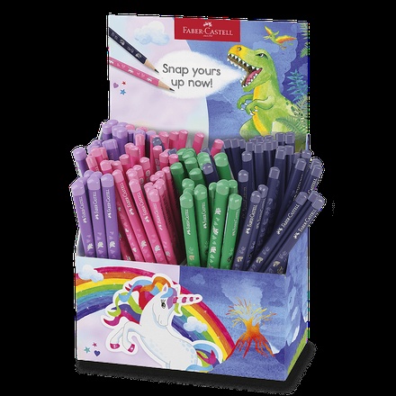 Papírenské zboží - Grafitové tužky a jumbo tužky Faber-Castell Unicorn & Dinosaurus stojánek, 120 ks