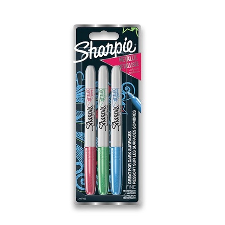 Papírenské zboží - Permanentní popisovač Sharpie Metallic 3 ks