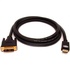 Papírenské zboží - DVI kábel (18+1) M- HDMI M, 2m, aranyozott csatlakozók, fekete, logó, buborékfólia