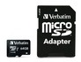 Papírenské zboží - Memóriakártya, microSDXC, 64GB, Class 10 USH-I, adapterrel, VERBATIM "PRO"