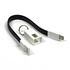 Papírenské zboží - USB kábel (2.0), USB A M- USB micro M, 0,2 m, fekete, logó, buborékfólia, kulcstartó