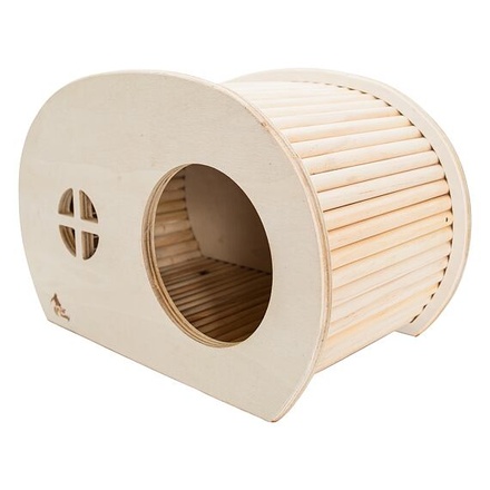 Papírenské zboží - PetBuddy karavan, přírodní domek,  34.5 x 20 x 22 cm, borové dřevo