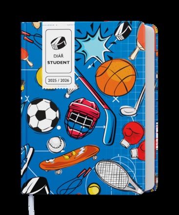 Papírenské zboží - Týdenní diář - Student - V8 - lamino - kapesní - Sport