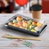 Papírenské zboží - Sushi tálca (PET) fekete 255 x 185 x 20 mm + tető [200 szett]