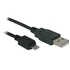 Papírenské zboží - USB kábel (2.0), USB A M- USB micro M, 1m, fekete, embléma