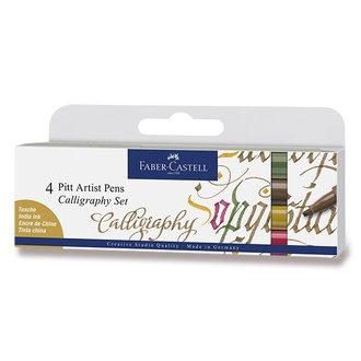 Papírenské zboží - Popisovač Faber-Castell Pitt Artist Pen Calligraphy - 4 kusy