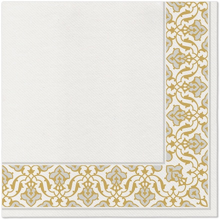 Papírenské zboží - Ubrousky PAW AIRLAID 40x40 cm - Floral Frame Silver [50 ks]