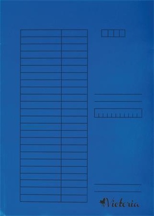 Papírenské zboží - Desky s chlopněmi, modré, karton, A4, VICTORIA [5 ks]