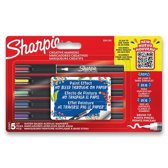 Papírenské zboží - Akrylový popisovač Sharpie Acrylic Marker Brush sada 5 barev