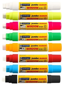 Papírenské zboží - Křídový fix na sklo Centropen JUMBO WINDOW 9120
