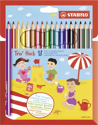 Papírenské zboží - Pastelky trojhranné STABILO Trio silná - 18 ks sada