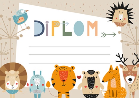 Papírenské zboží - Diplom A5 - Zvířátka